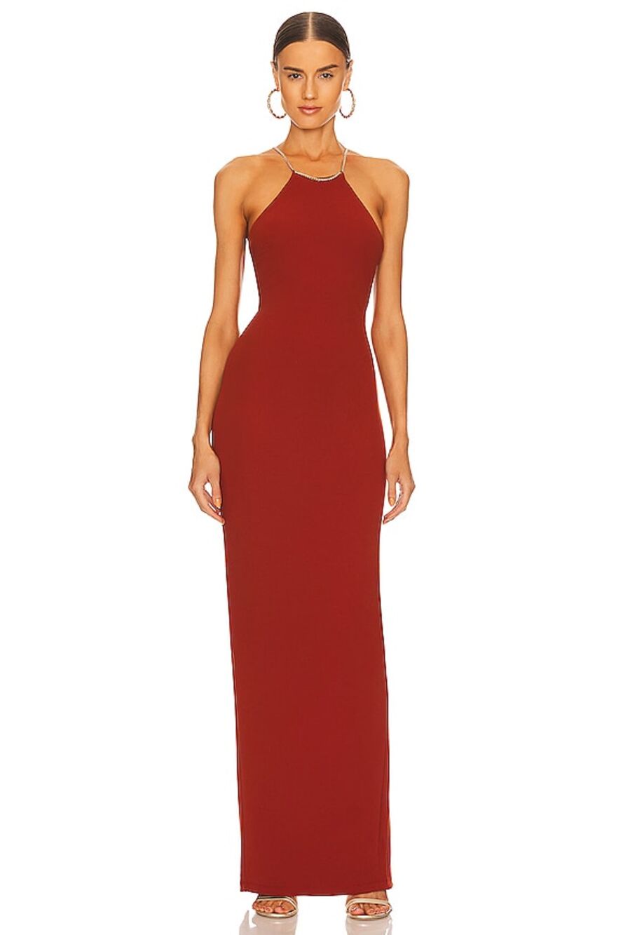 Nookie Lexi Chain Gown Maxi Gala Formal Hoco Prom Wedding Guest Party Evening M